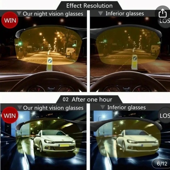 Like new, unisex lightweight polarized night/sport glasses with sport pc frame. - Picture 9 of 10